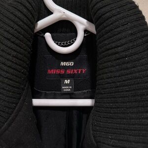 Miss Sixty Black Ribbed Collar Jacket